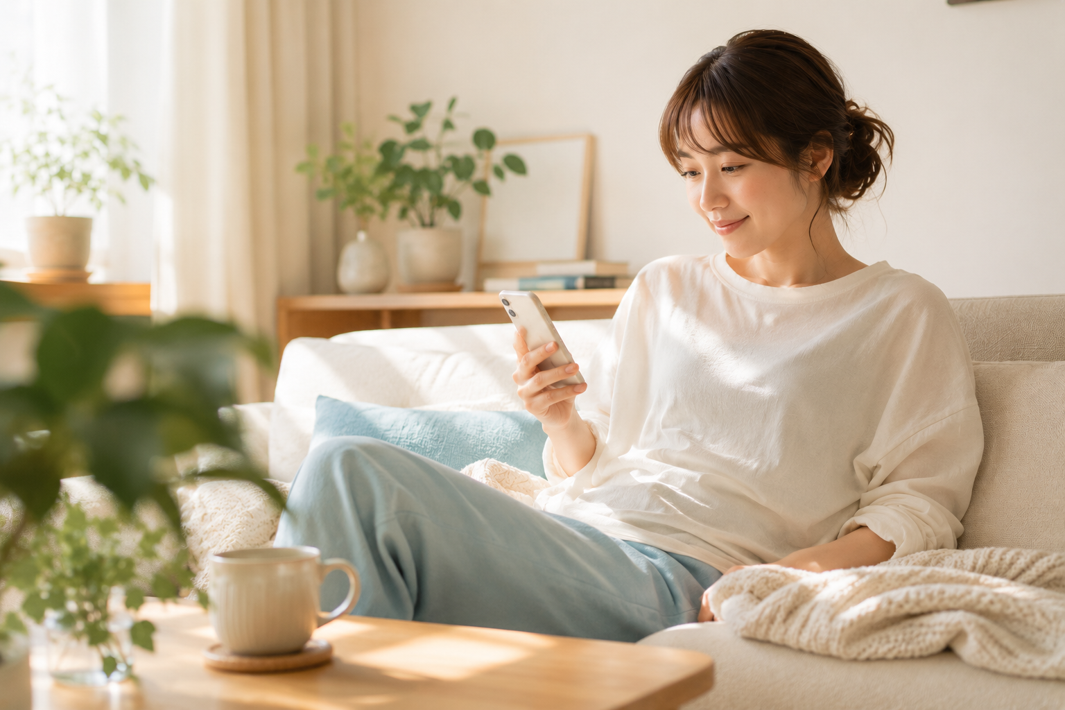 ほっと一息つく保護者