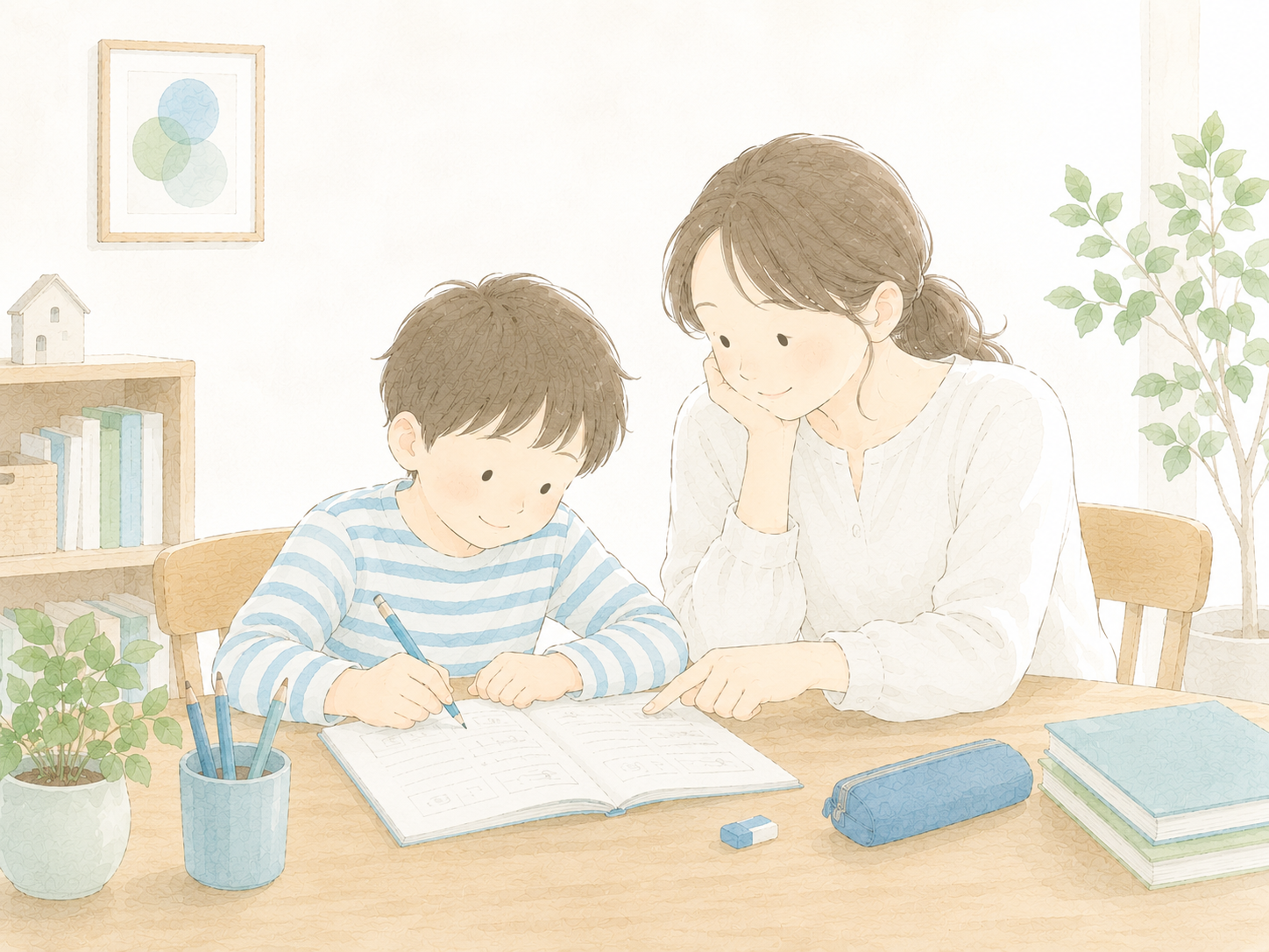 最初の1問だけ一緒に取り組む声かけ
