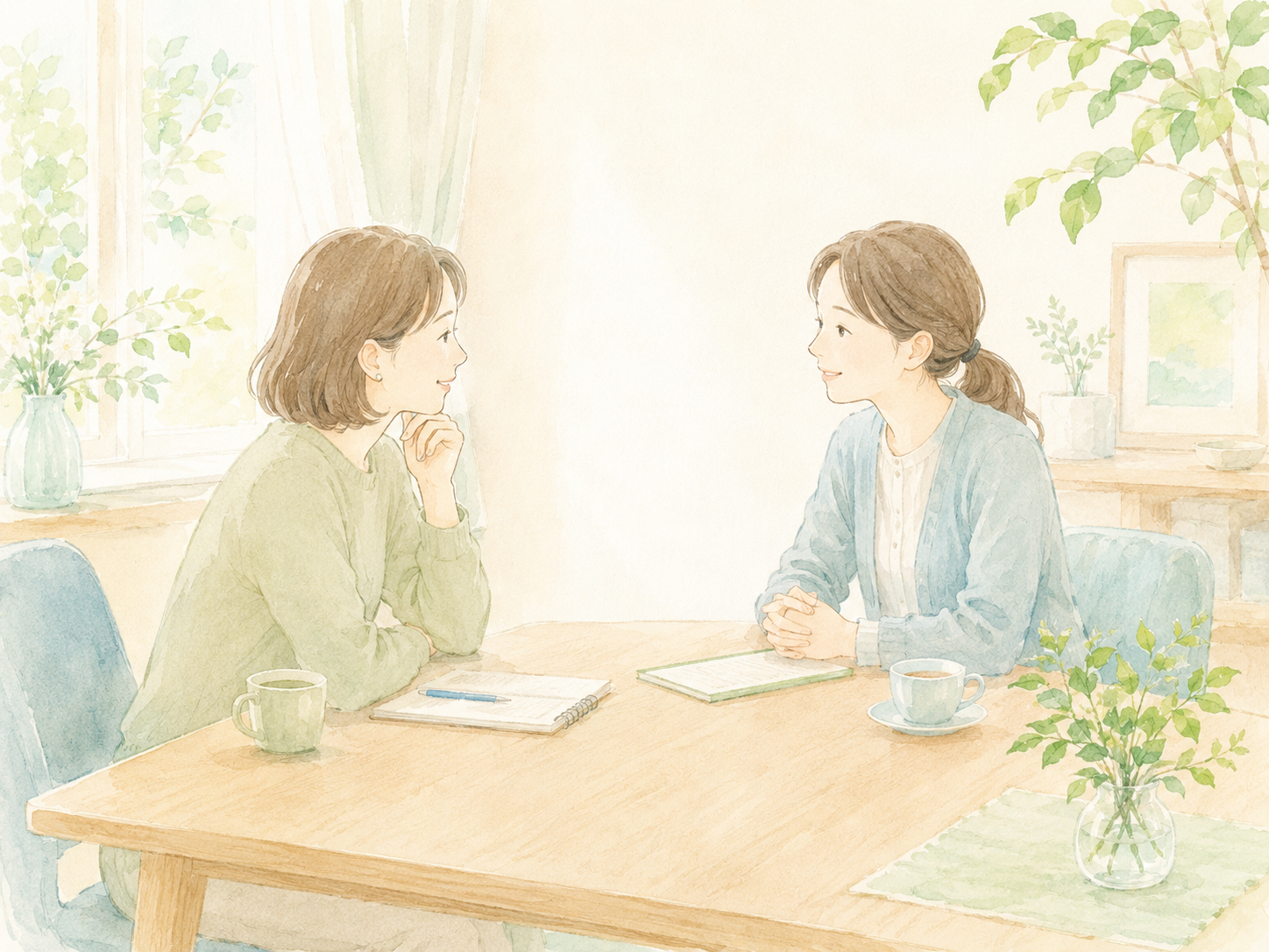 保護者と先生が本音で語り合うイメージ